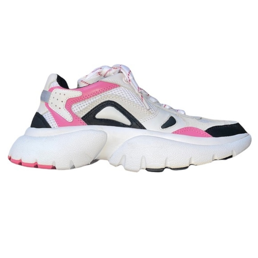 Maje Paris Chunky Colorblock Pink White Urban Leather Platform Sneakers sz 35